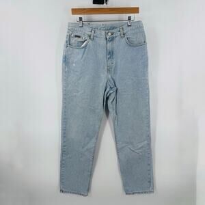 Vintage Calvin Klein Jeans Made in USA 100% Cotton High Rise Tapered Size 14